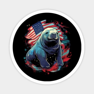 Patriotic Manatee Magnet